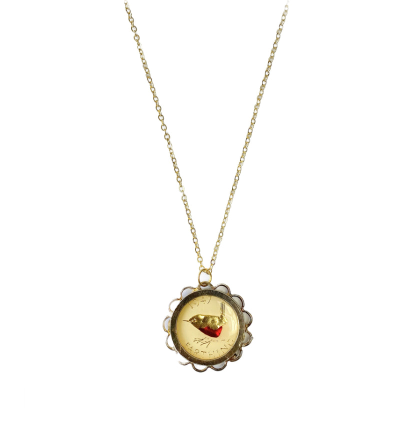 1947 King George VI & Robin Vintage Style Pendant Necklace - High Maintenance Jewellery