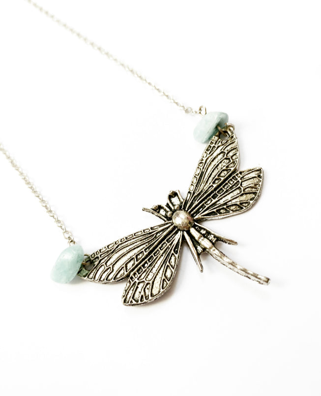 Dragonfly & Crystal Necklace - High Maintenance Jewellery