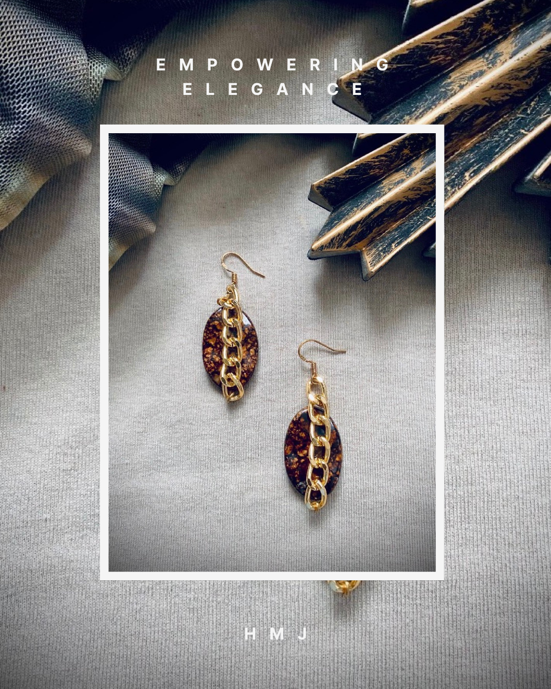 Stone Drop Gold Chain Earrings - High Maintenance Jewellery