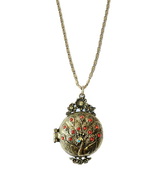 Peacock Vintage Style Locket Pendant Necklace - High Maintenance Jewellery