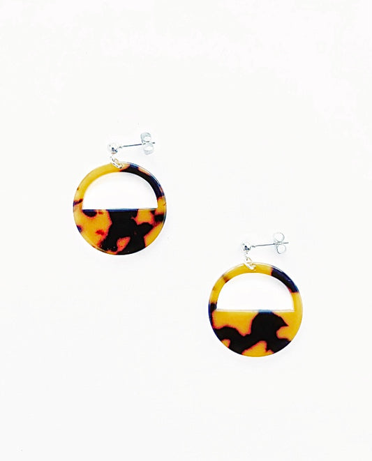 Tortoiseshell Print Circle Earrings - High Maintenance Jewellery