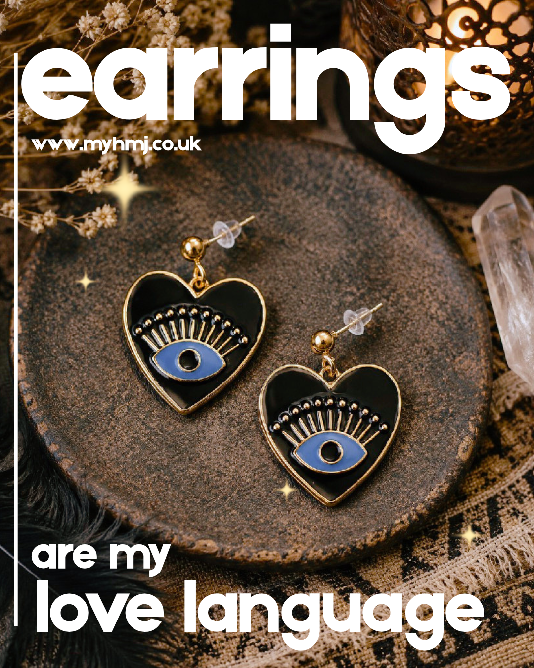 Eye of Protection Heart Earrings