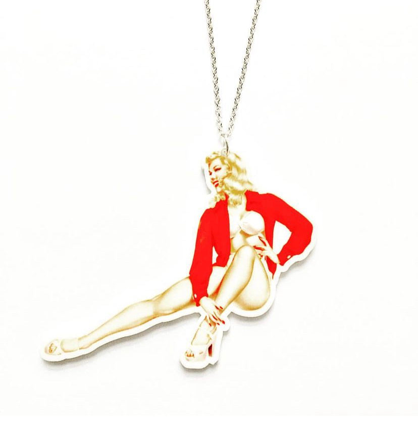 Pin Up Girl Pendant Necklace - High Maintenance Jewellery