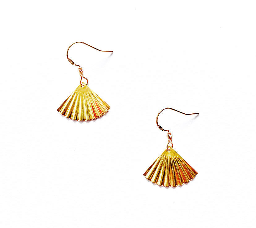 Gold Fan Statement Earrings - High Maintenance Jewellery