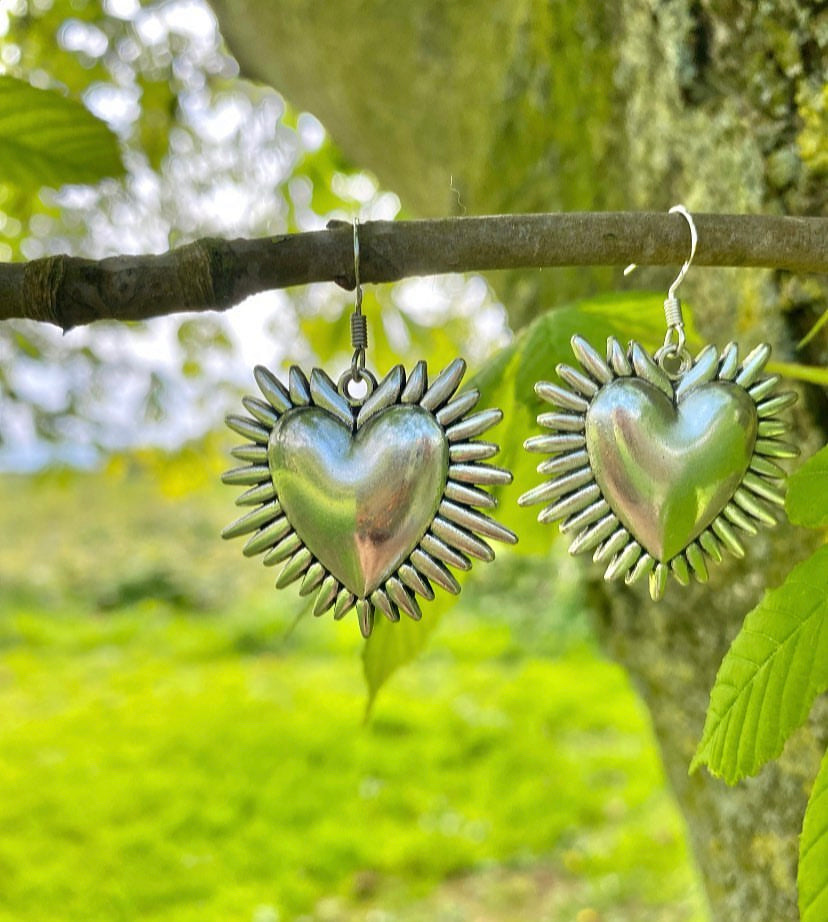Silver Statement Heart Earrings - High Maintenance Jewellery