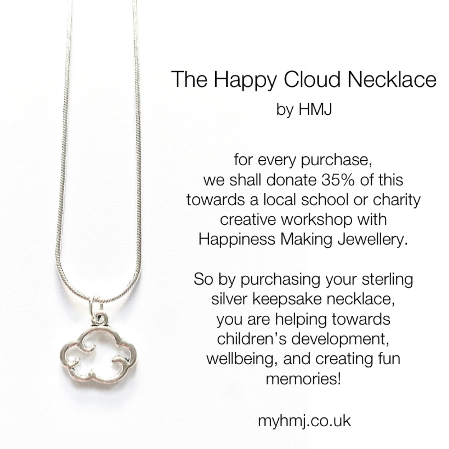 Happy Cloud Charm Necklace - Fundraiser - High Maintenance Jewellery