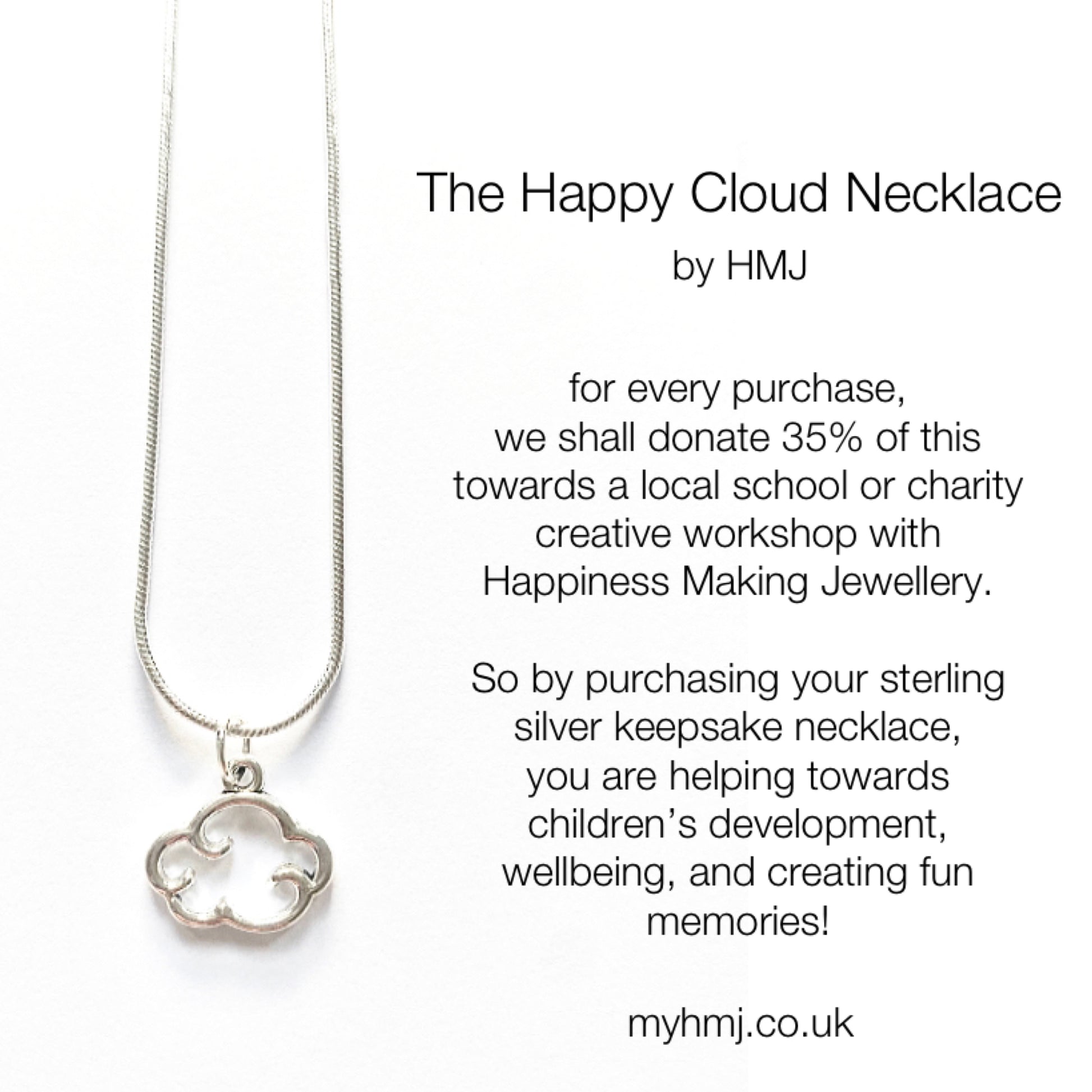 Happy Cloud Charm Necklace - Fundraiser - High Maintenance Jewellery