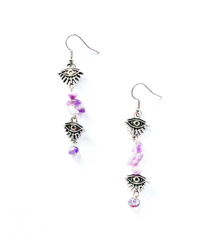 Amethyst Aura Drop Earrings - High Maintenance Jewellery
