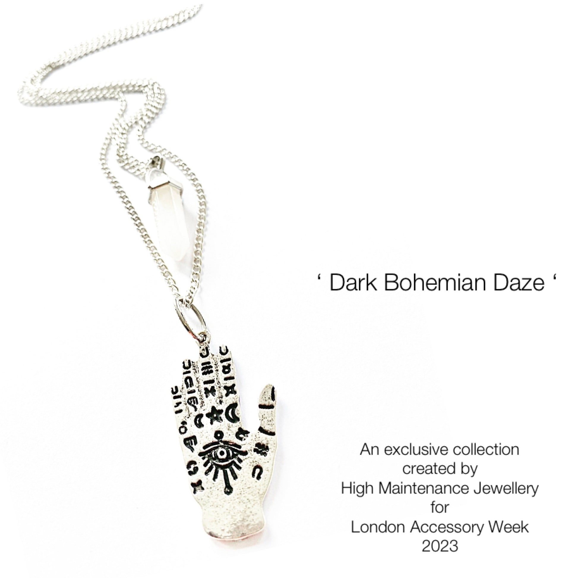 Palm Reading Rules & Rose Quartz Crystal Necklace - High Maintenance Jewellery