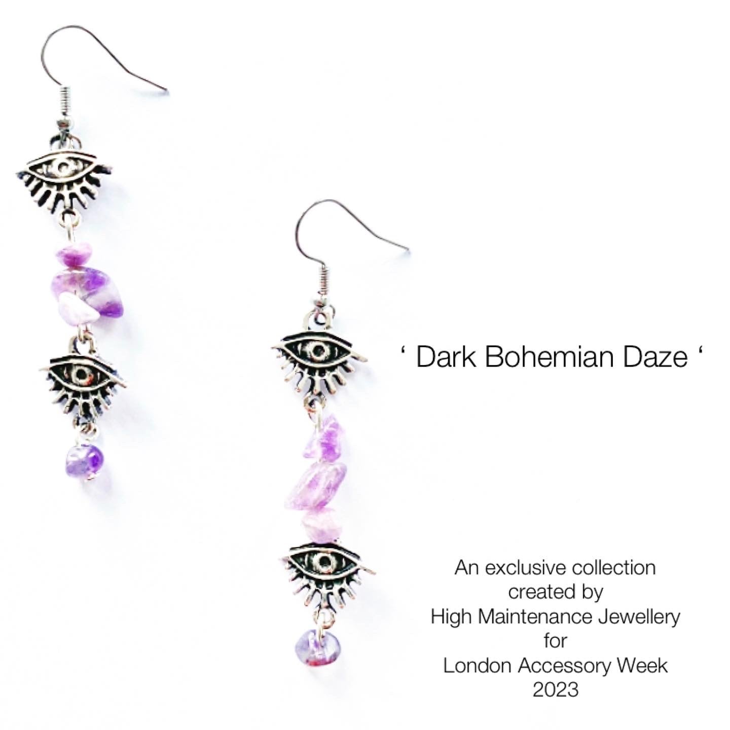 Amethyst Aura Drop Earrings - High Maintenance Jewellery