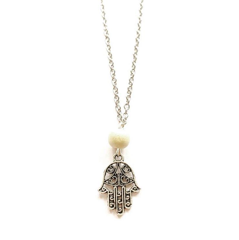 Hamsa Hand Charm Necklace (16” chain) - highmaintenancejewellery