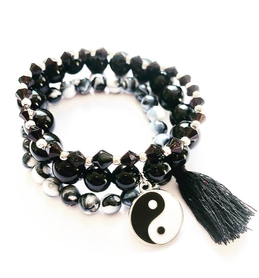 Black Trio Stacking Bracelets - High Maintenance Jewellery
