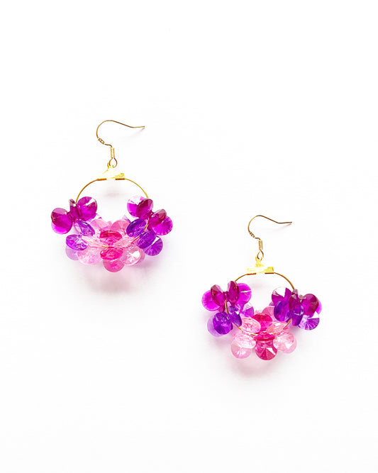 Carnival Queen Hoop Earrings - Fuchsia Pink - High Maintenance Jewellery
