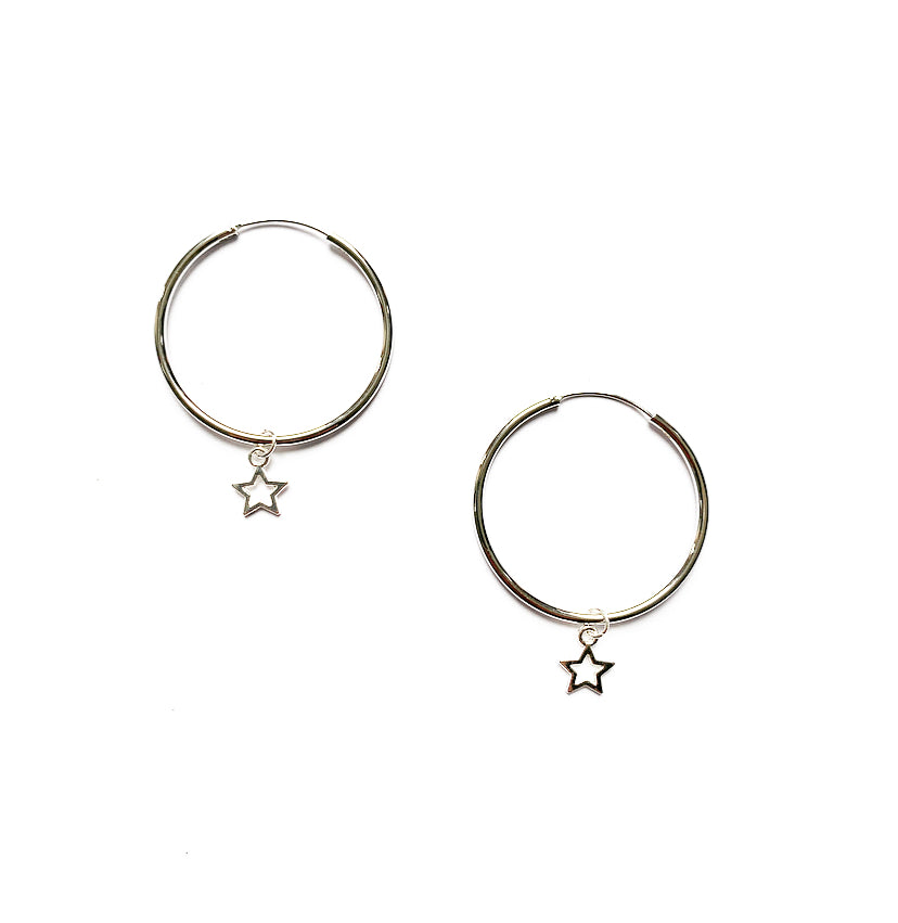 Interchangeable Charm Sterling Silver Hoop Earrings - High Maintenance Jewellery