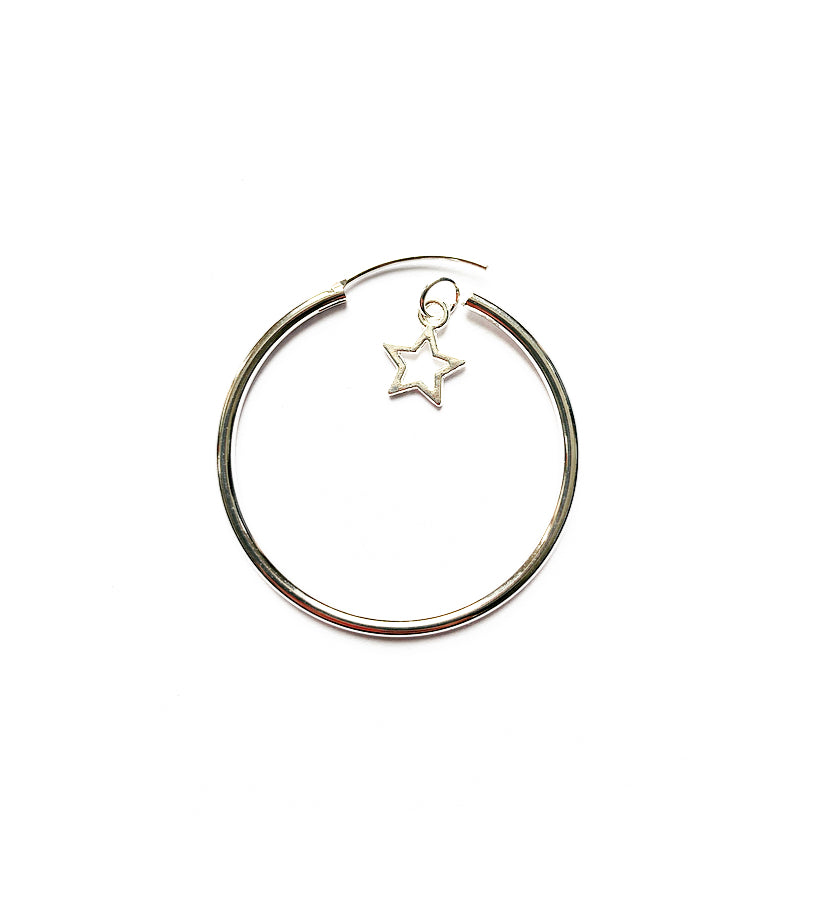Interchangeable Charm Sterling Silver Hoop Earrings - High Maintenance Jewellery