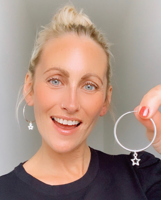 Interchangeable Charm Sterling Silver Hoop Earrings - High Maintenance Jewellery