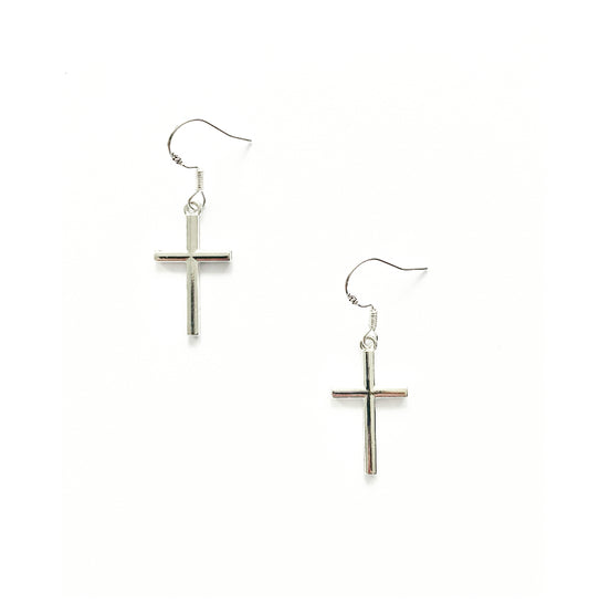 Sterling Silver Cross Charm Earrings - High Maintenance Jewellery