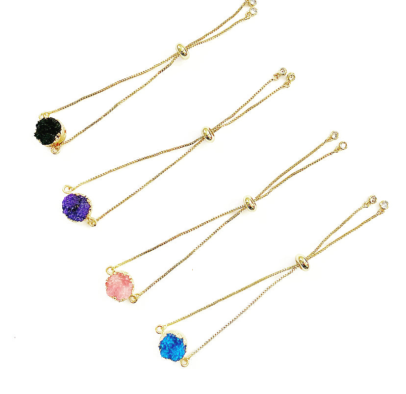 Crystal Dust Pendant Adjustable Bracelet - High Maintenance Jewellery