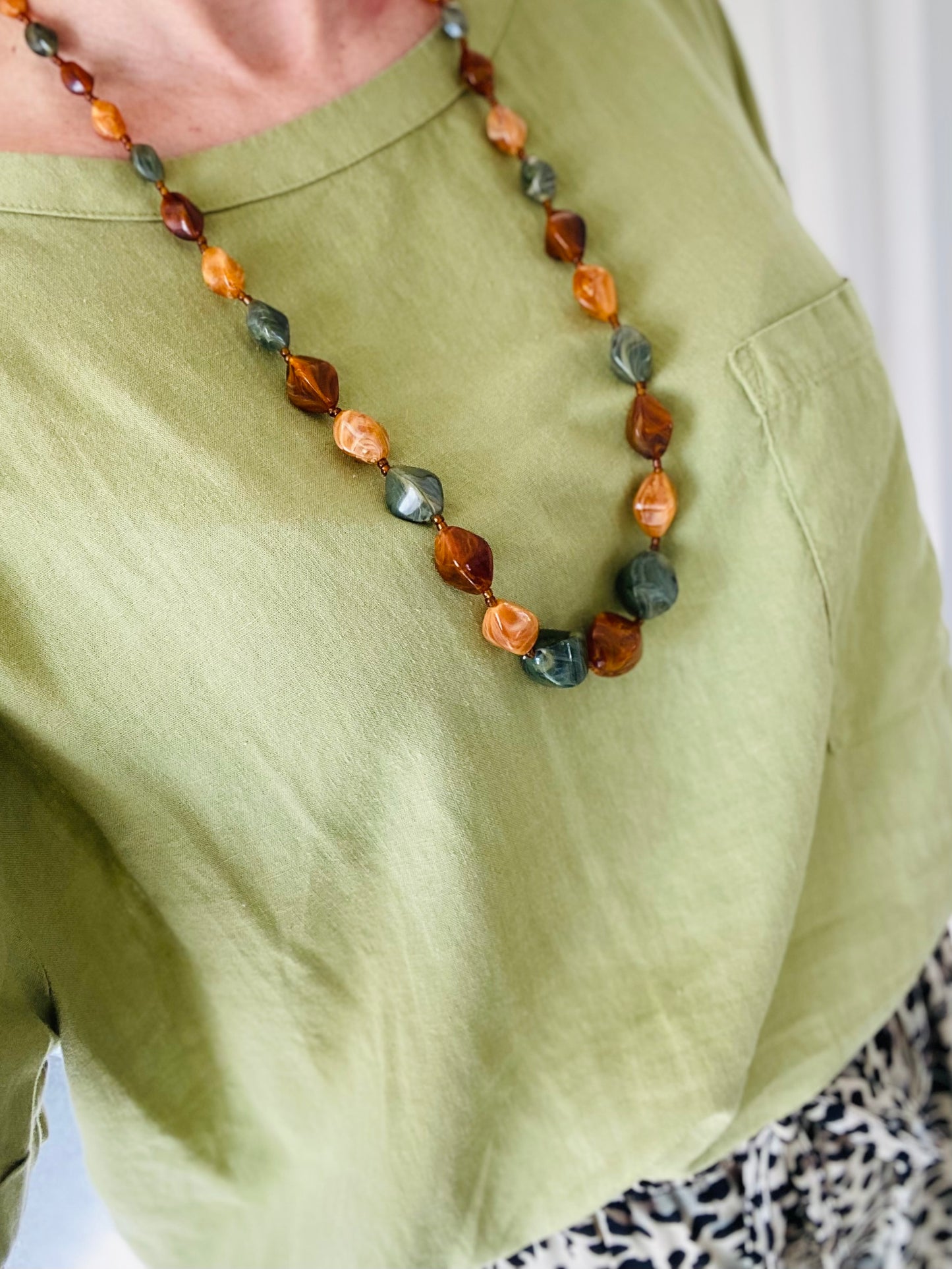 Earthy Tone Beaded Necklace