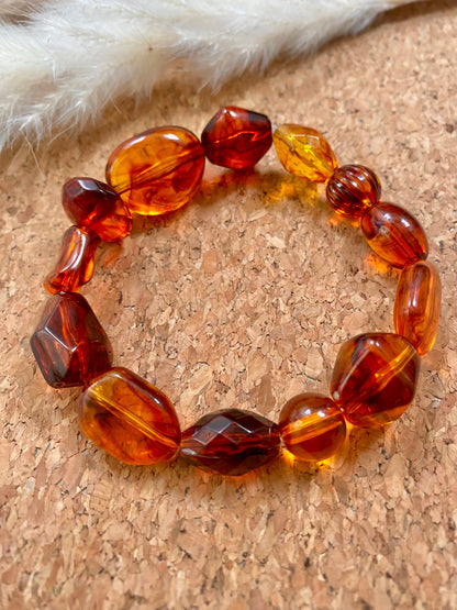 Amber Stone Beaded Bracelet