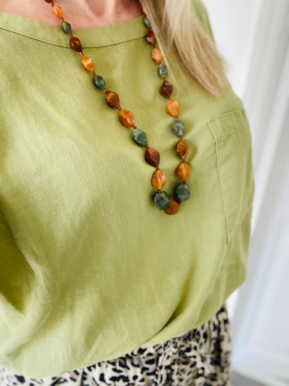 Earthy Tone Beaded Necklace