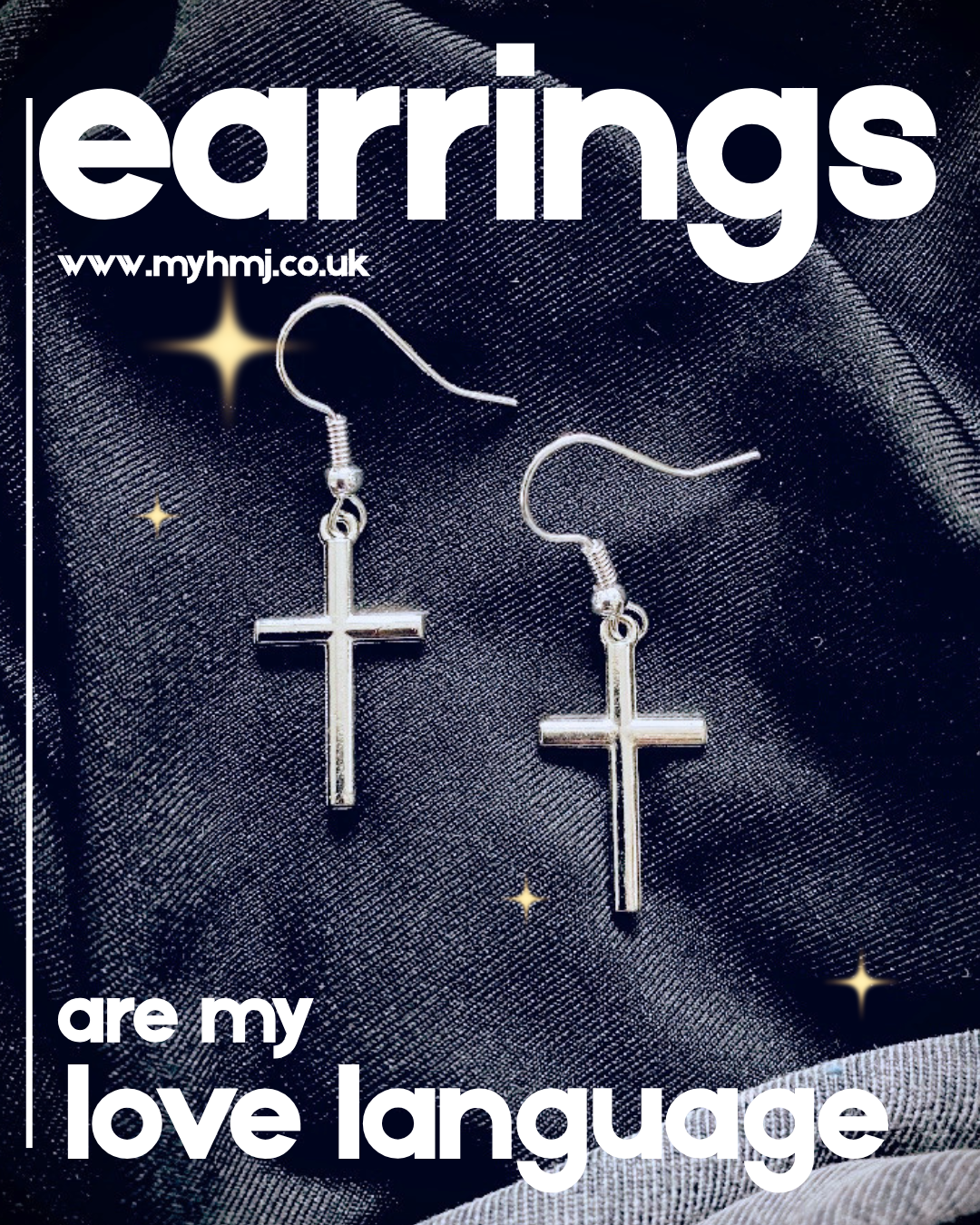 Sterling Silver Cross Charm Earrings