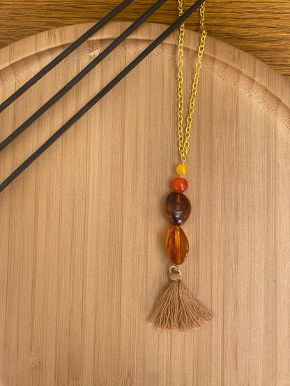 Latte Luxe Tassel Pendant Necklace