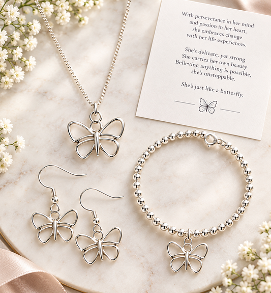 ‘She’s like a Butterfly’ - Sterling Silver Set
