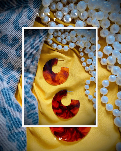 Tortoiseshell Amber Print Hoop Earrings - High Maintenance Jewellery