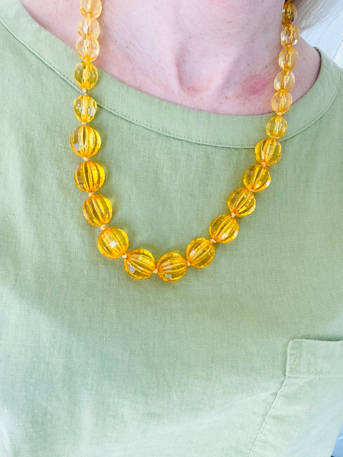 Honey Tone Beaded Necklace