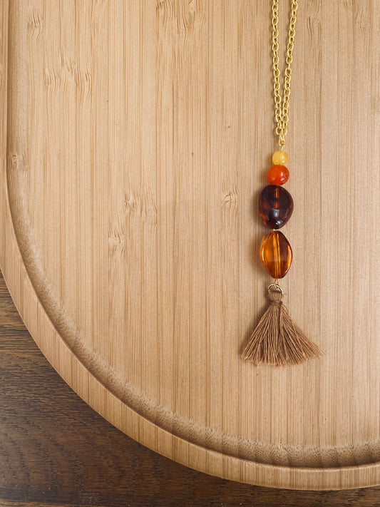 Latte Luxe Tassel Pendant Necklace
