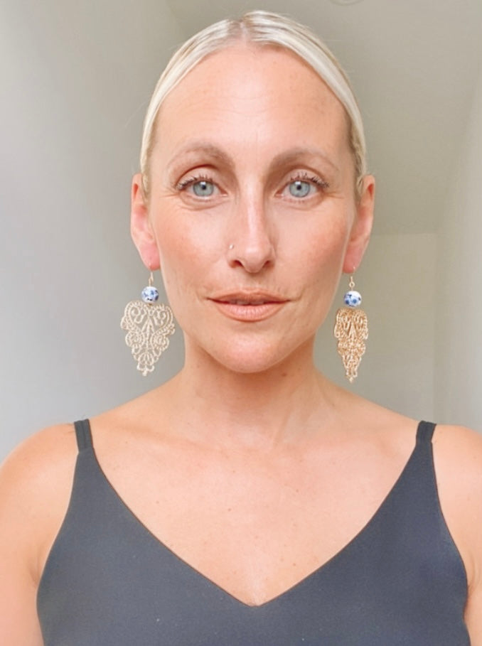 Royal Style Gold Curved Earrings - High Maintenance Jewellery