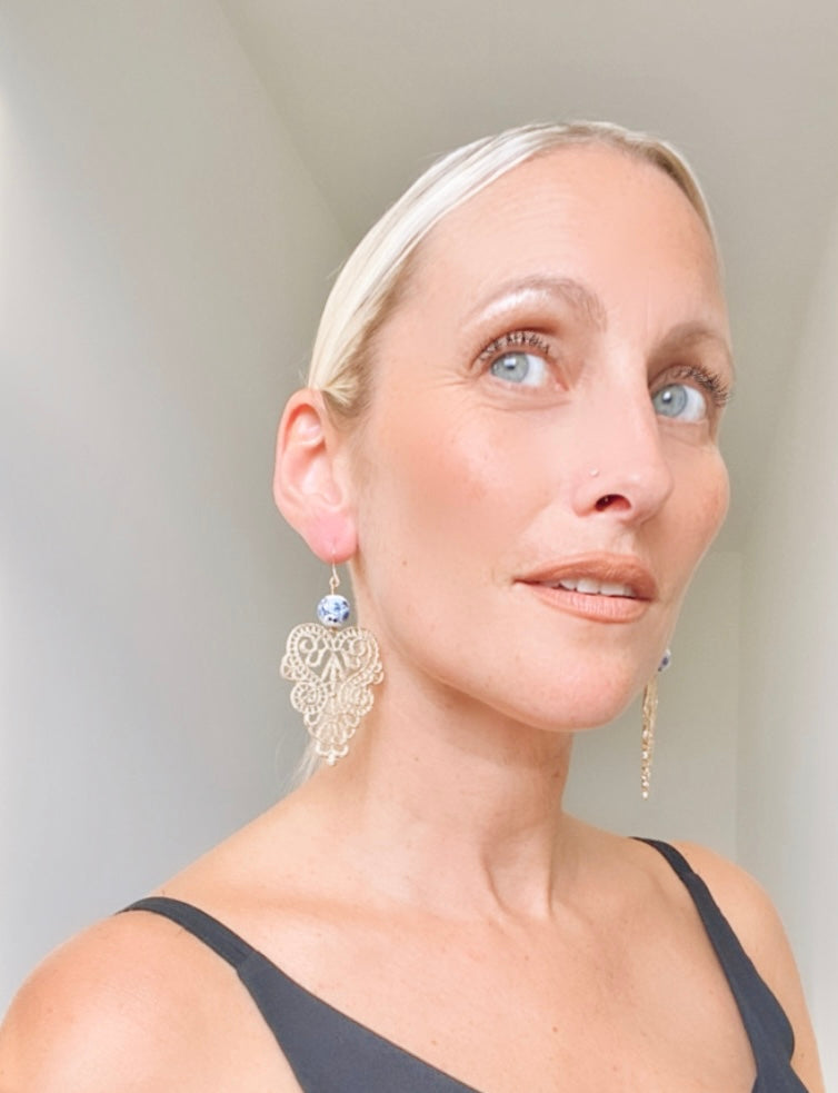Royal Style Gold Curved Earrings - High Maintenance Jewellery
