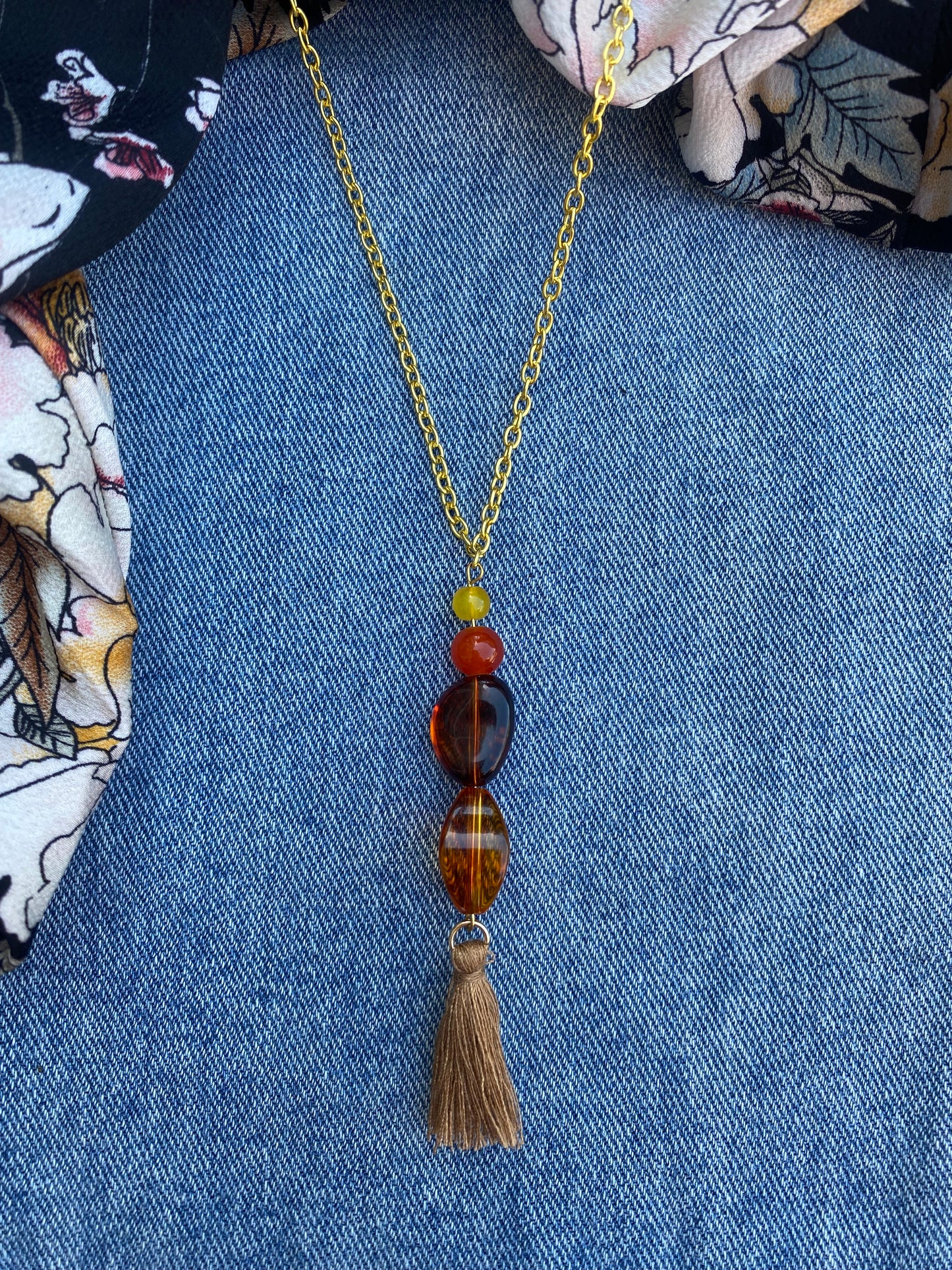 Latte Luxe Tassel Pendant Necklace