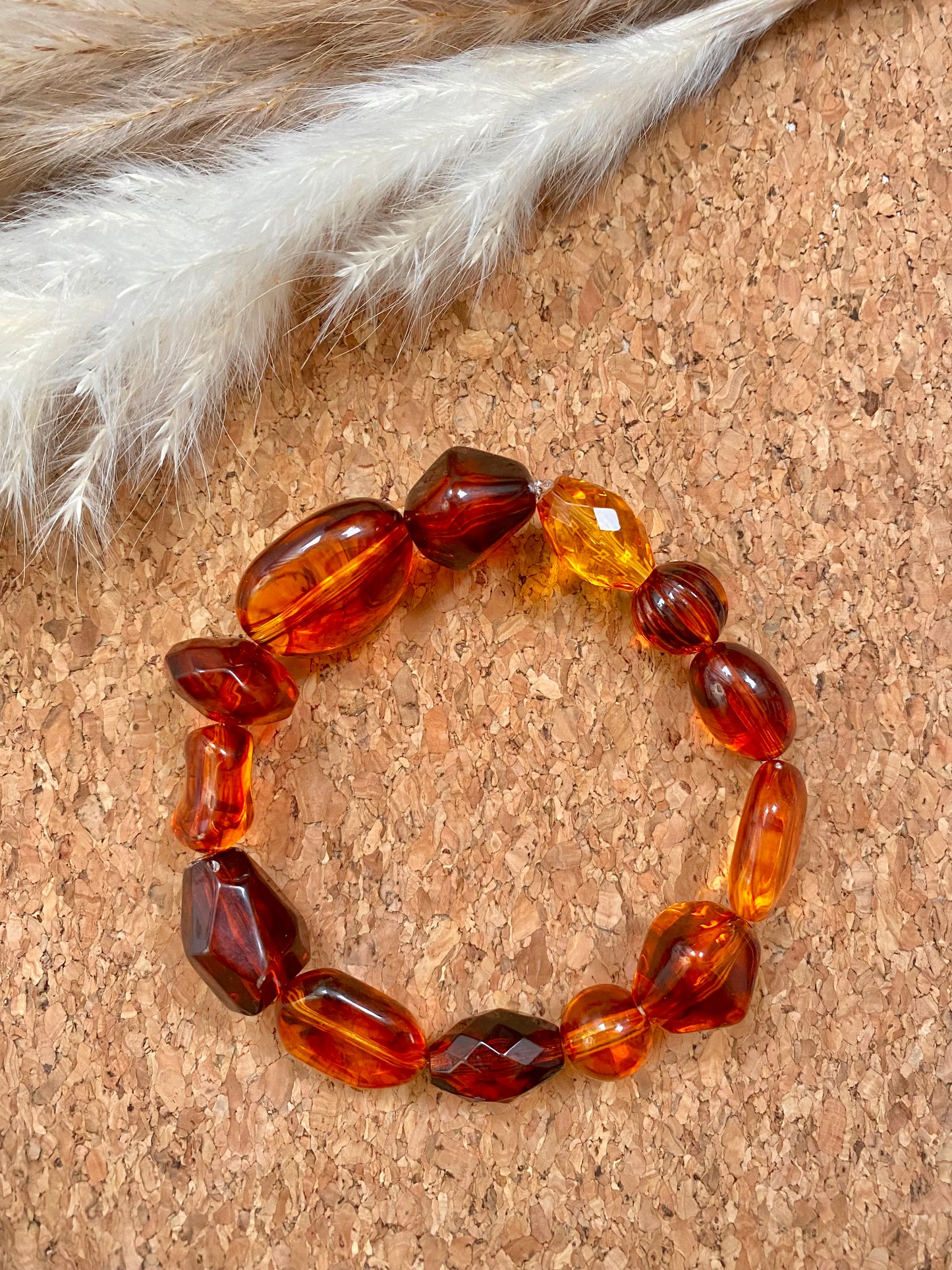 Amber Stone Beaded Bracelet