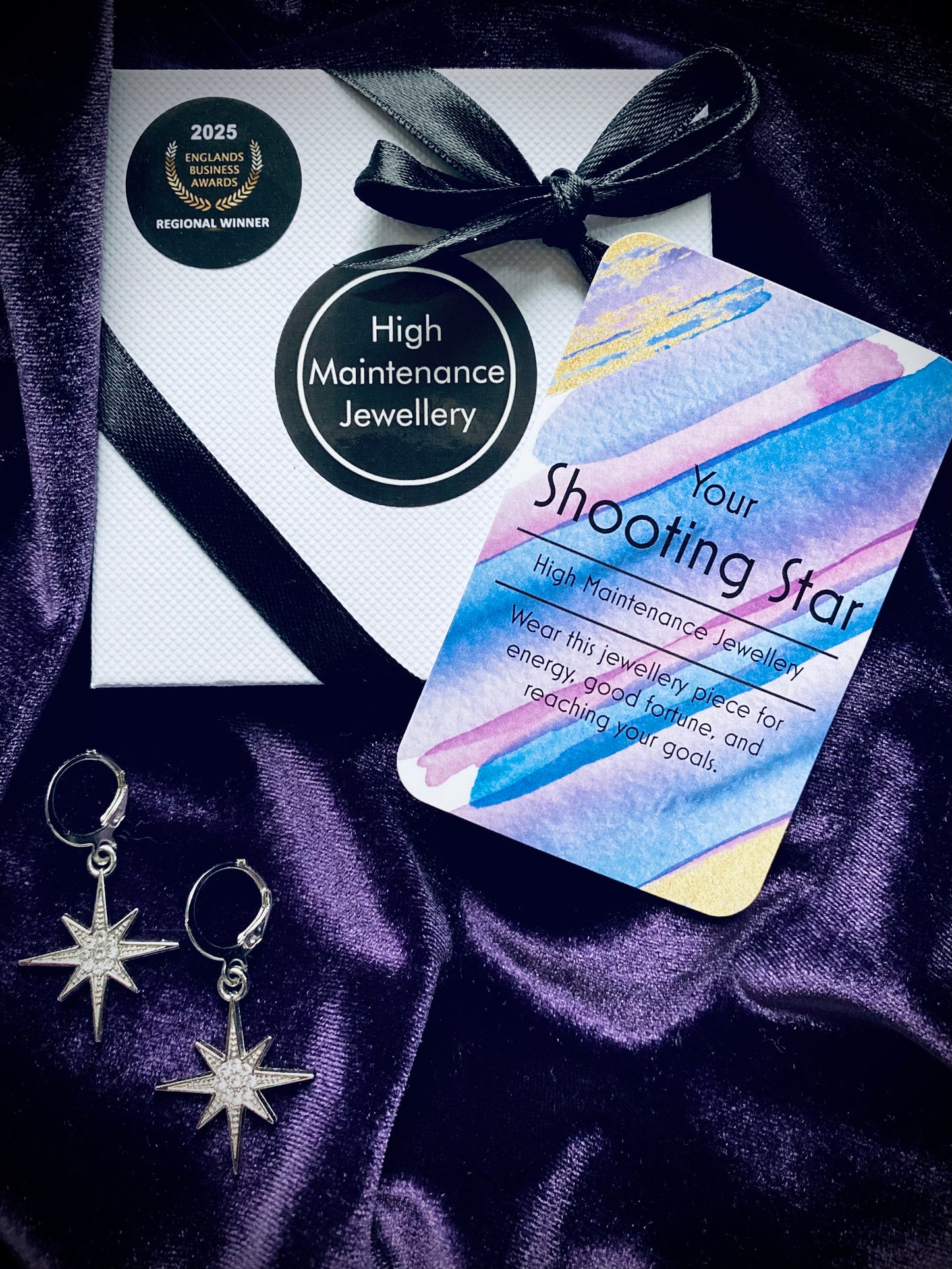 Shooting Star Huggie Hoop Earrings