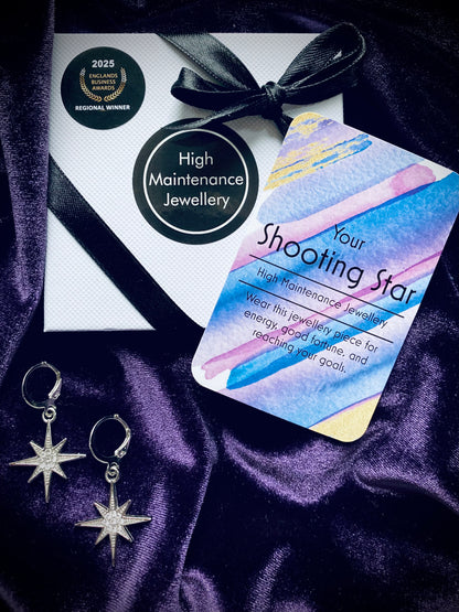 Shooting Star Huggie Hoop Earrings