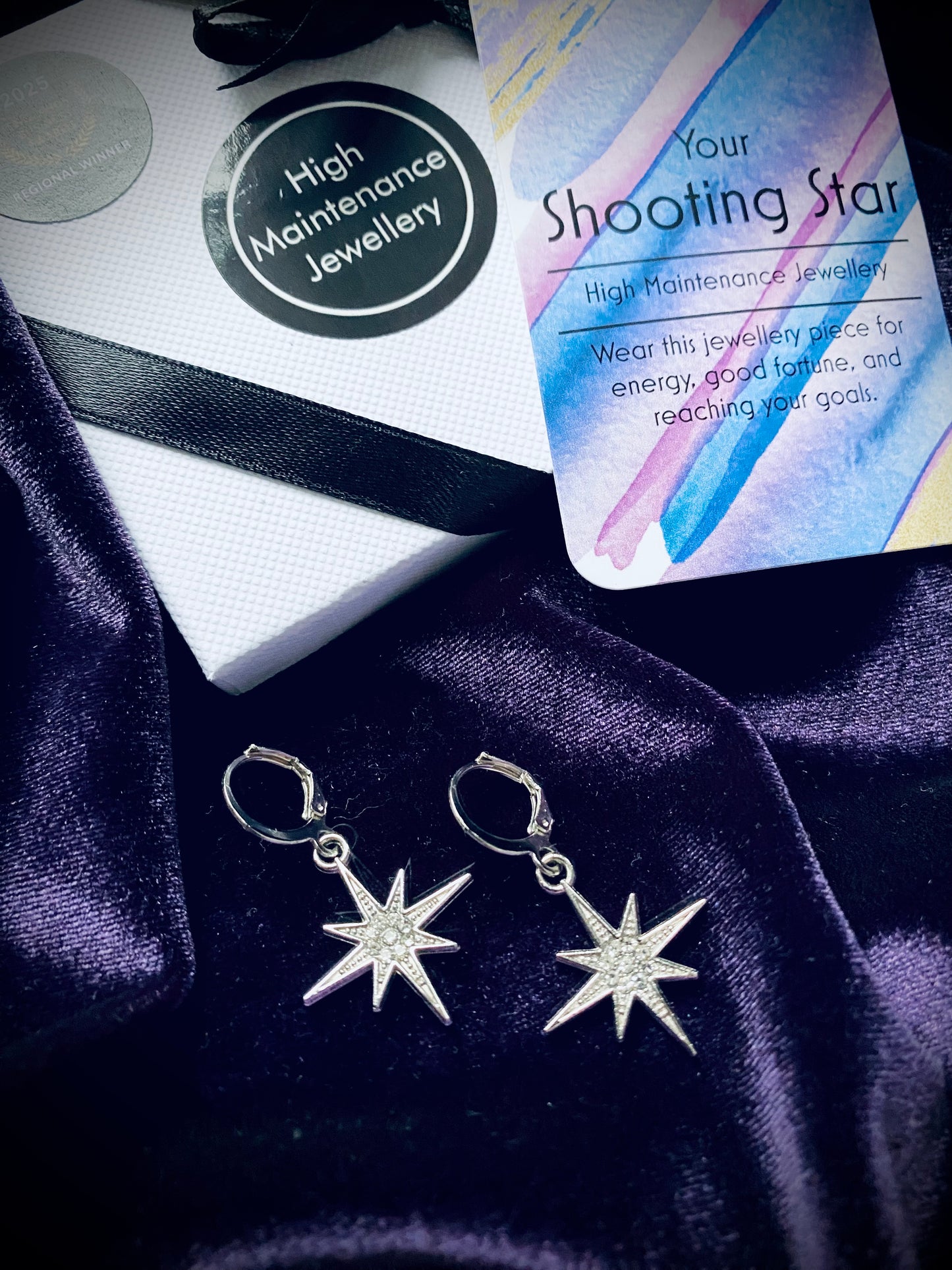 Shooting Star Huggie Hoop Earrings