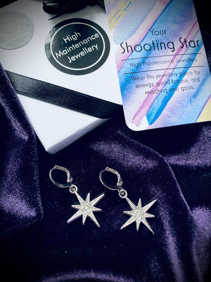 Shooting Star Huggie Hoop Earrings