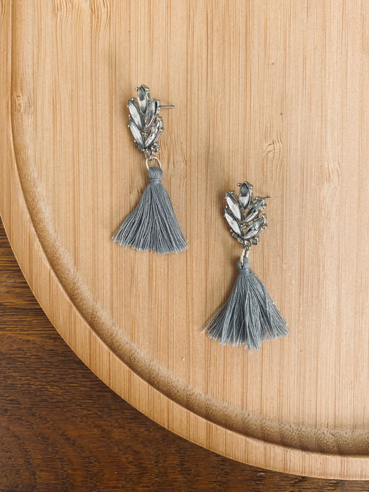 Smooth Grey Tassel Earrings - High Maintenance Jewellery