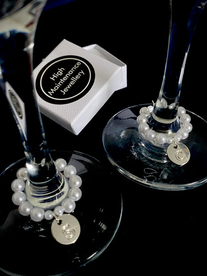 Personalised Duo Drinking Glass Charms Set