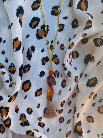 Latte Luxe Tassel Pendant Necklace
