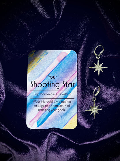 Shooting Star Huggie Hoop Earrings