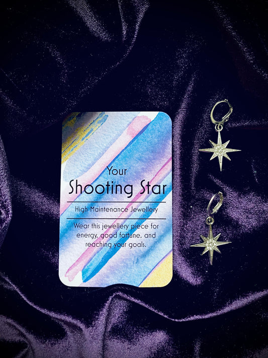 Shooting Star Huggie Hoop Earrings