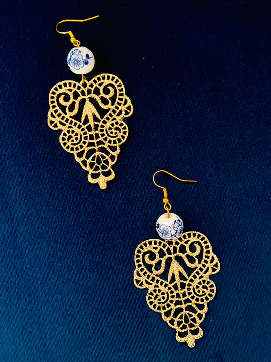 Royal Style Gold Curved Earrings - High Maintenance Jewellery