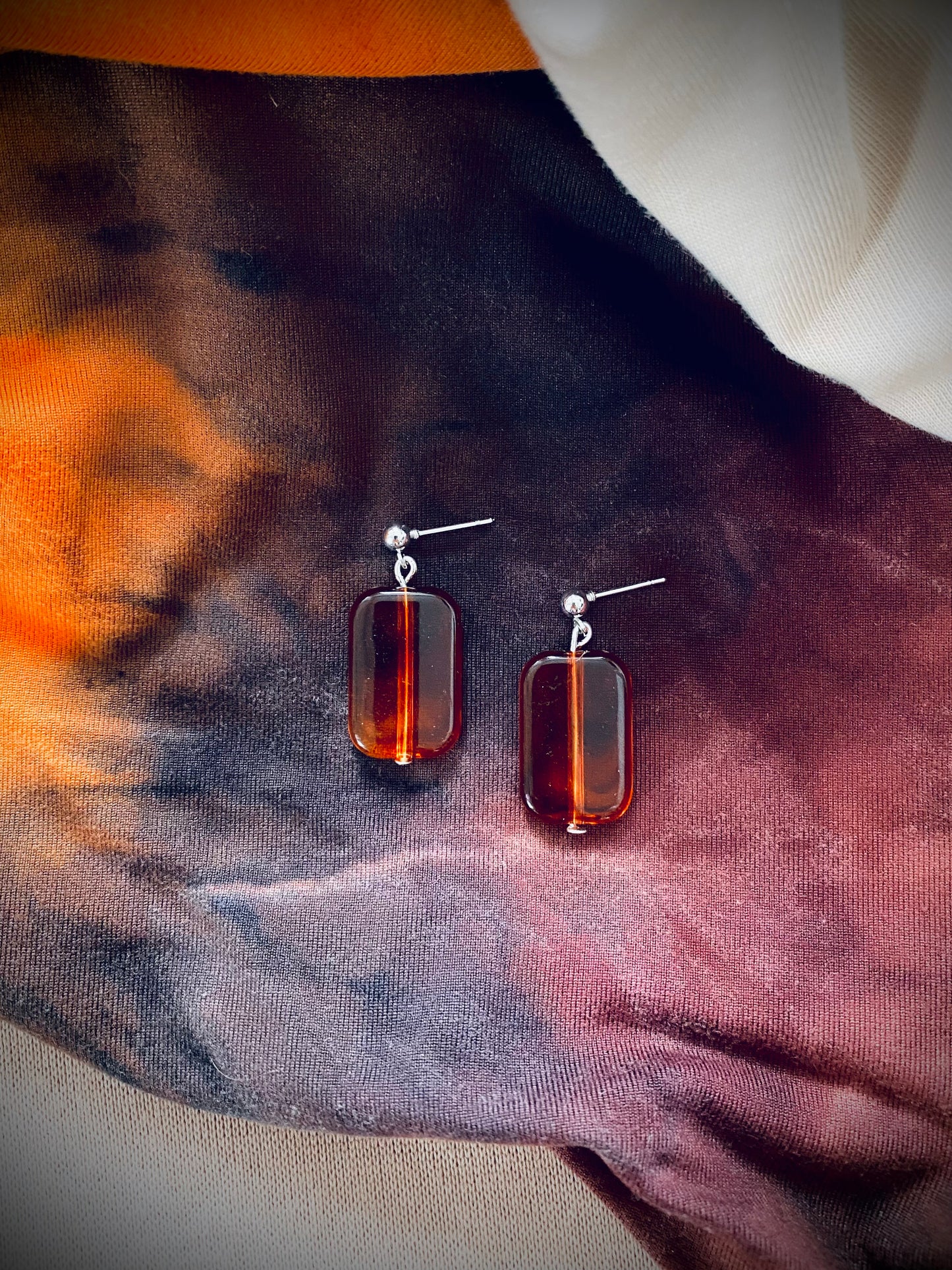 Amber Glow Drop Earrings