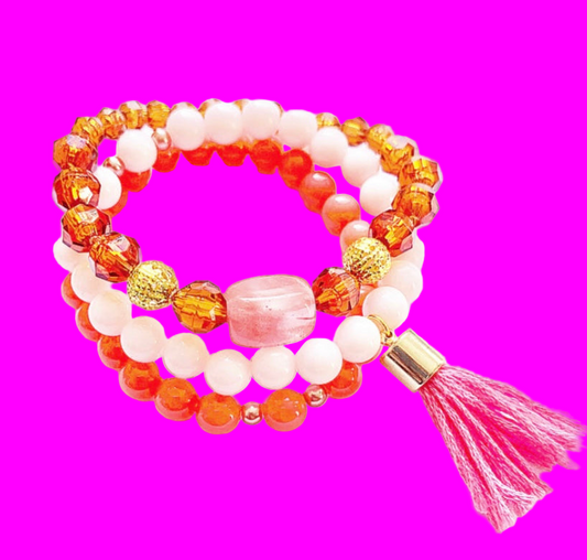 Pink Trio Stacking Bracelets