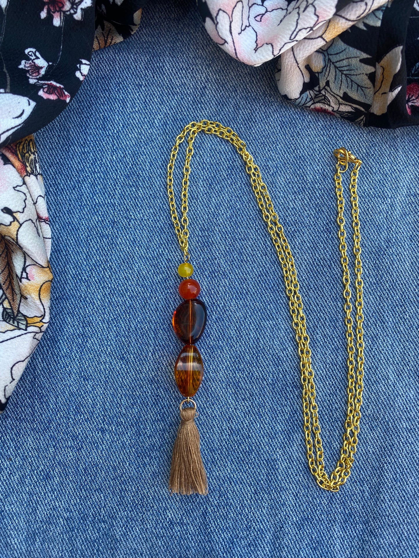 Latte Luxe Tassel Pendant Necklace