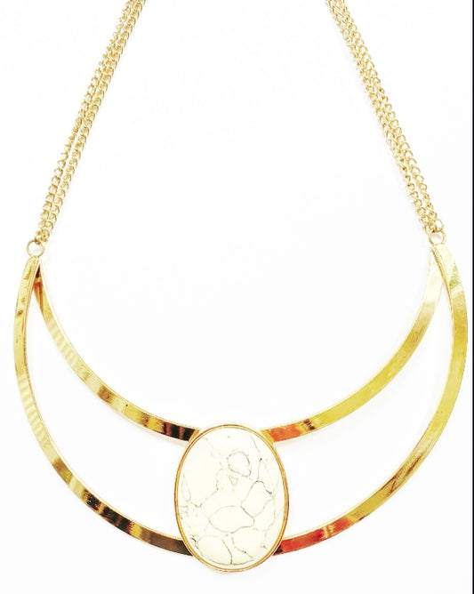 Gold and Stone Choker Necklace - High Maintenance Jewellery