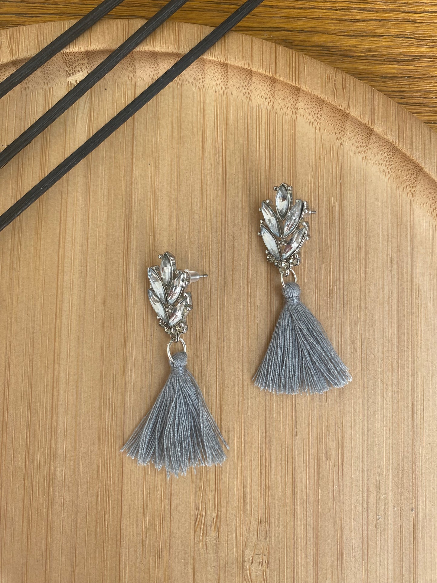 Smooth Grey Tassel Earrings - High Maintenance Jewellery